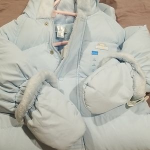 childrens place snow suit, baby blue